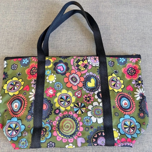 le Sportsac floral zipper shoulder bag / tote bag - Picture 5 of 10